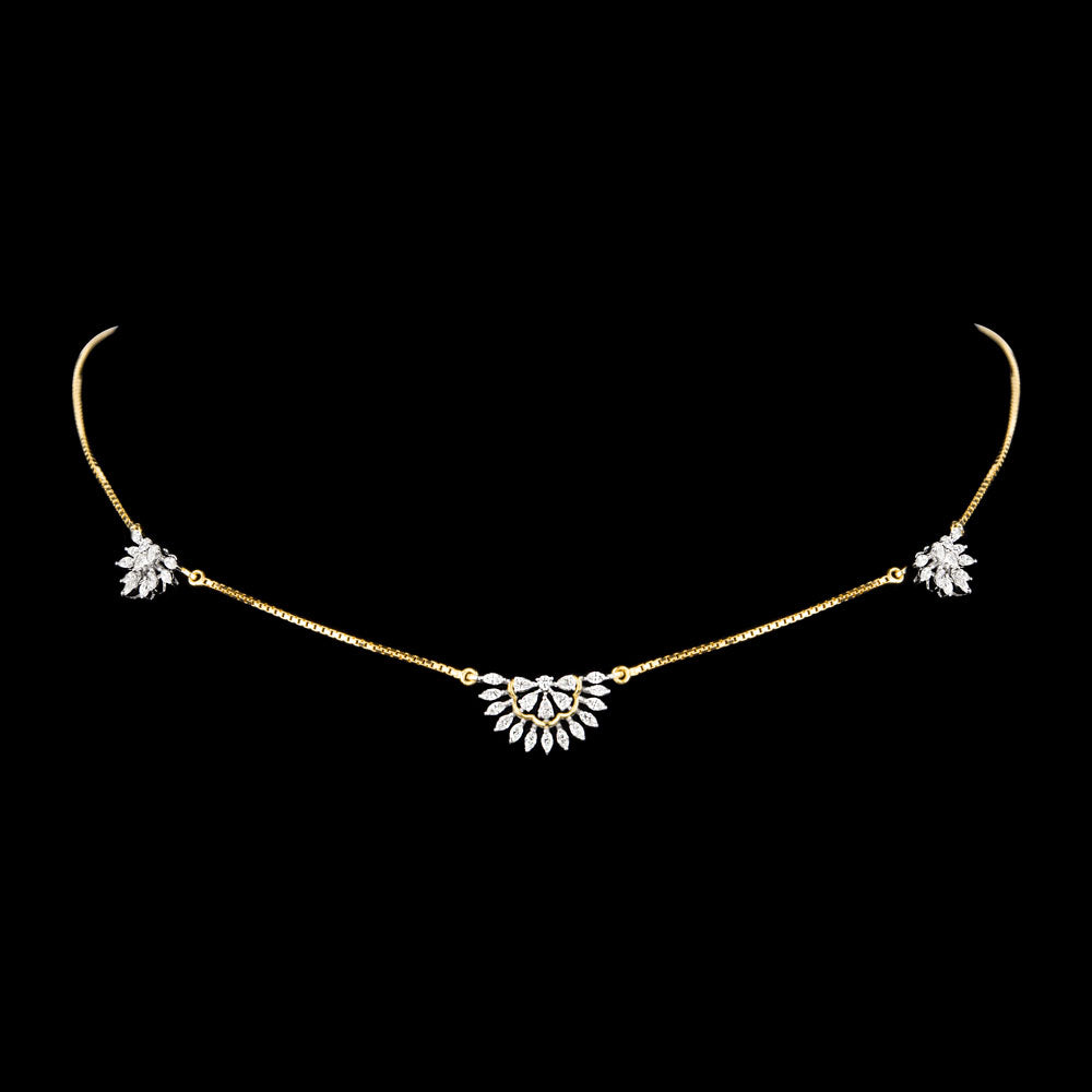 18K Two Tone Gold Diamond Necklace - 0.848ct VVS-VS-EF