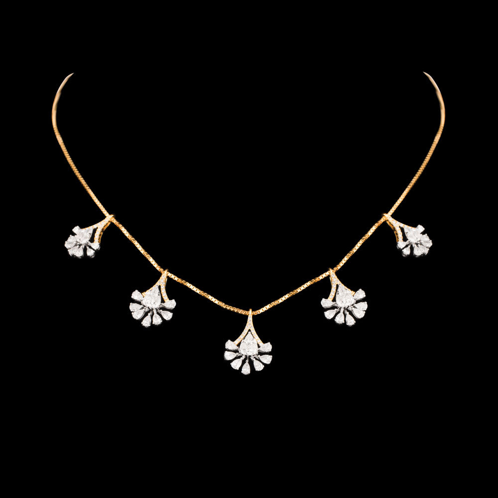 18K Two Tone Gold Diamond Jewellery - 3.441ct VVS-VS-EF