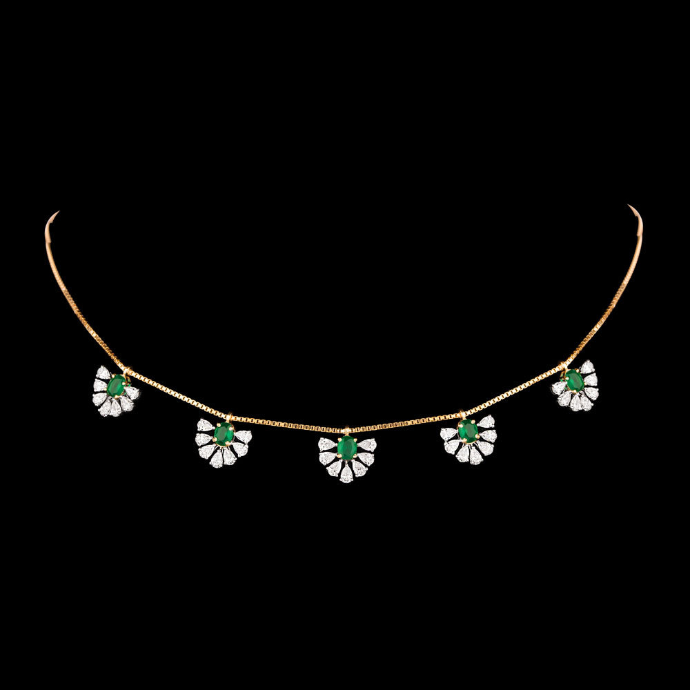 18K Two Tone Gold Diamond Jewellery - 2.649ct VVS-VS-EF with Colour Stones