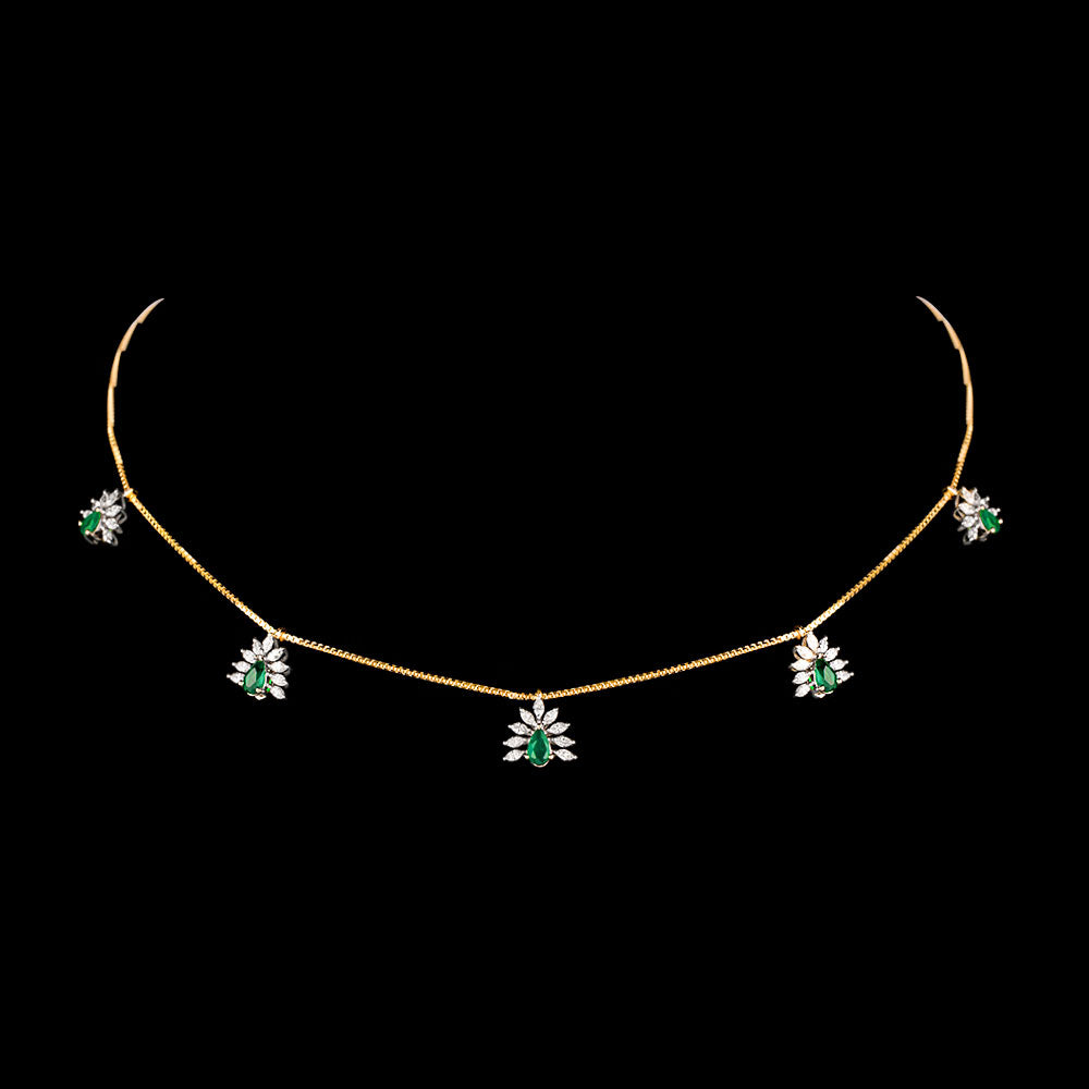 18K Two Tone Gold Diamond Jewellery - 0.834ct VVS-EF with Colour Stones
