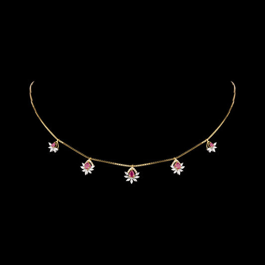 18K Two Tone Gold Diamond Jewellery - 0.728ct VVS-EF with Colour Stones