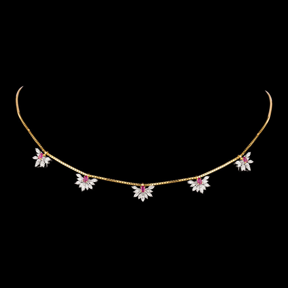 18K Two Tone Gold Diamond Jewellery - 1.22ct VVS-EF with Colour Stones