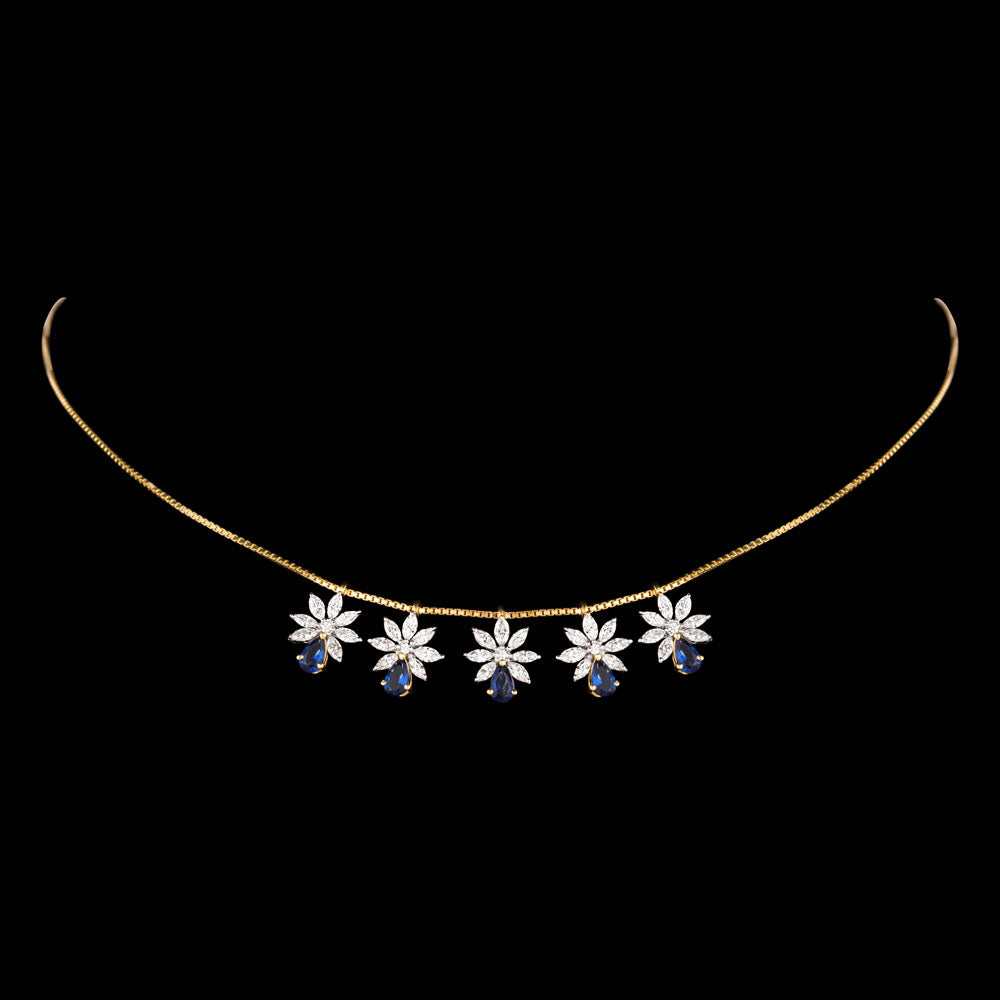 18K Two Tone Gold Diamond Jewellery - 1.399ct VVS-VS-EF with Colour Stones