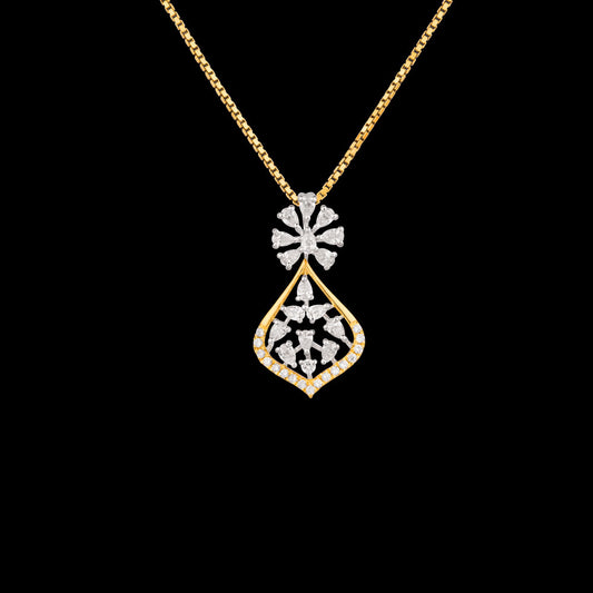 18K Two Tone Gold Diamond Pendant - 0.51ct VVS-EF