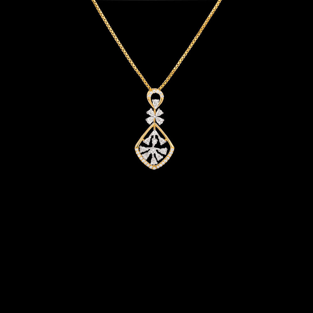 18K Two Tone Gold Diamond Pendant - 0.52ct VVS-EF