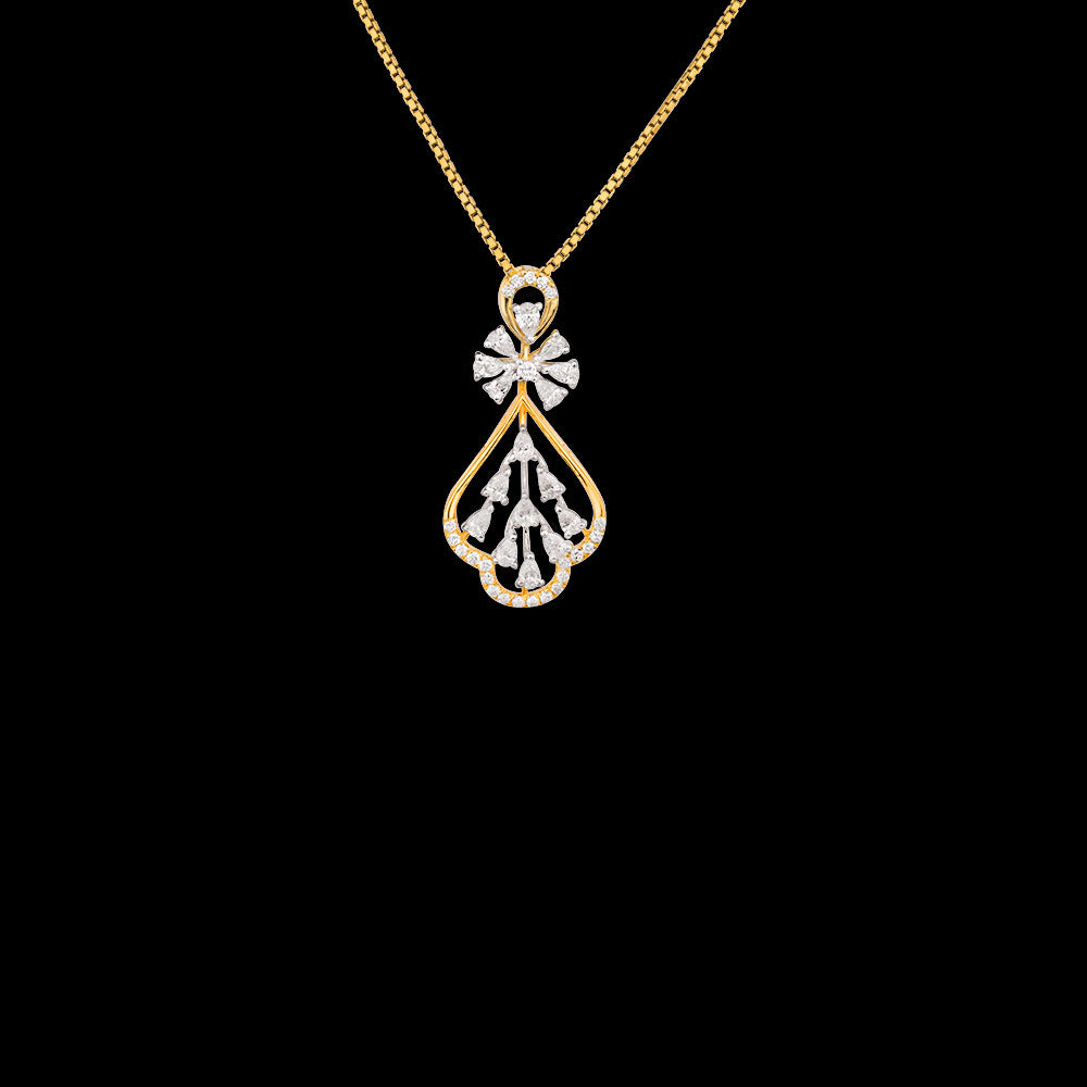 18K Two Tone Gold Diamond Pendant - 0.574ct VVS-EF