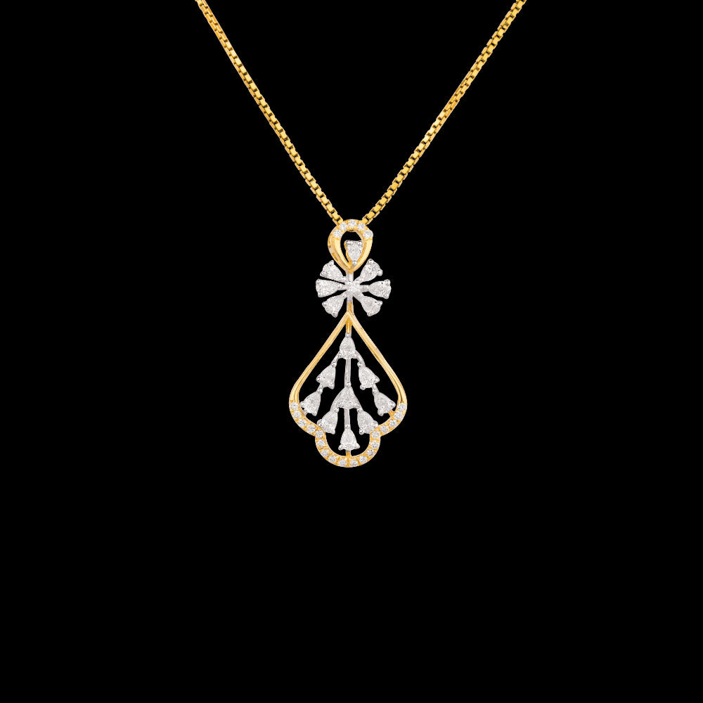 18K Two Tone Gold Diamond Pendant - 0.559ct VVS-EF