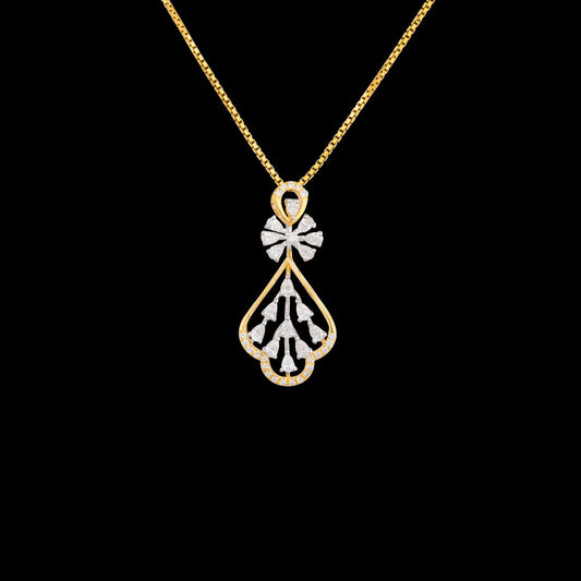 18K Two Tone Gold Diamond Pendant - 0.559ct VVS-EF