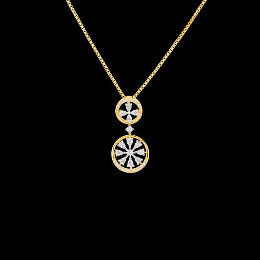 18K Two Tone Gold Diamond Pendant - 0.435ct VVS-EF