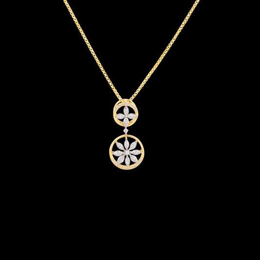 18K Two Tone Gold Diamond Pendant - 0.416ct VVS-VS-EF