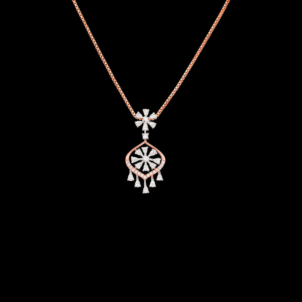 18K Two Tone Gold Diamond Pendant - 0.615ct VVS-EF