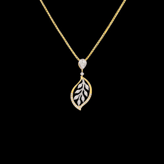 18K Two Tone Gold Diamond Pendant - 0.302ct VVS-EF