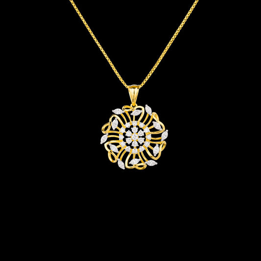 18K Two Tone Gold Diamond Pendant - 0.895ct VVS-EF