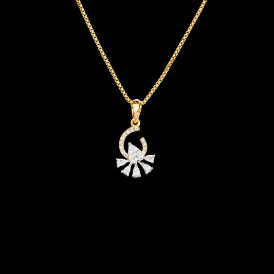 18K Two Tone Gold Diamond Pendant - 0.345ct VVS-EF