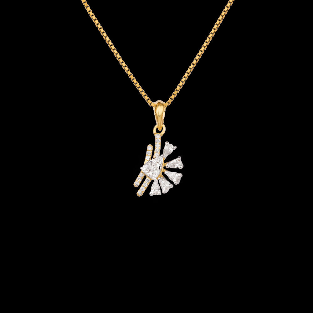 18K Two Tone Gold Diamond Pendant - 0.365ct VVS-EF