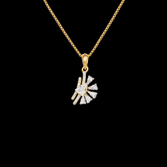 18K Two Tone Gold Diamond Pendant - 0.365ct VVS-EF