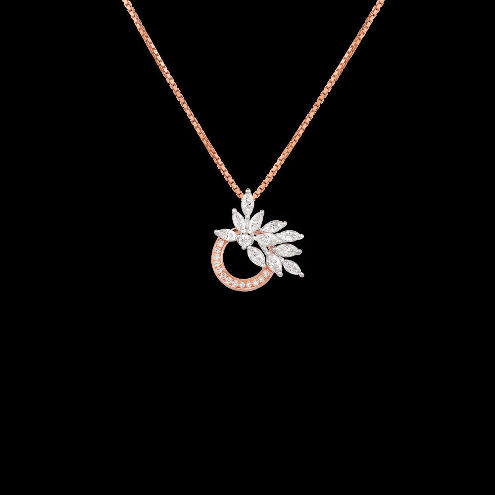 18K Two Tone Gold Diamond Pendant - 0.495ct VVS-EF