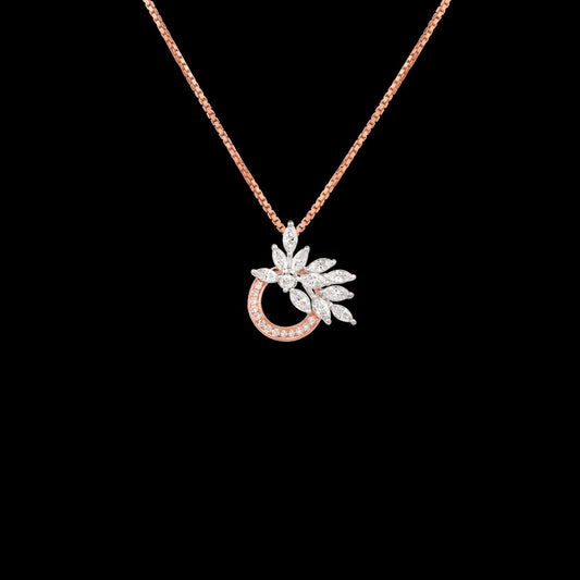 18K Two Tone Gold Diamond Pendant - 0.495ct VVS-EF