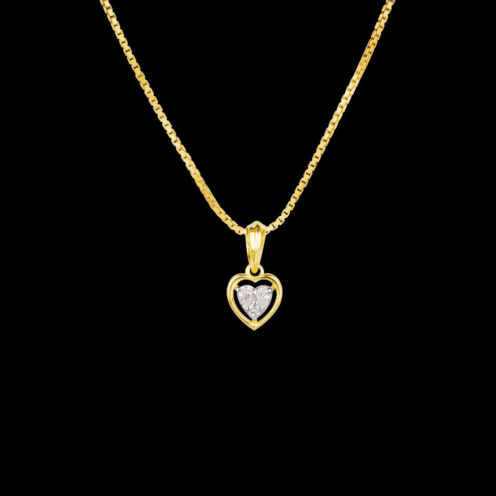 18K Two Tone Gold Diamond Pendant - 0.073ct VVS-EF