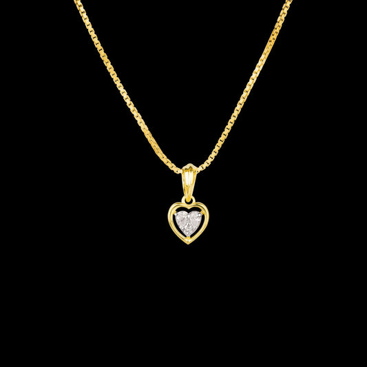 18K Two Tone Gold Diamond Pendant - 0.073ct VVS-EF