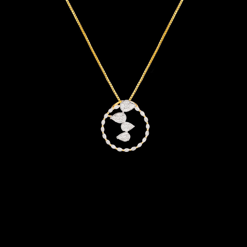 18K Two Tone Gold Diamond Pendant - 0.907ct VVS-VS-EF