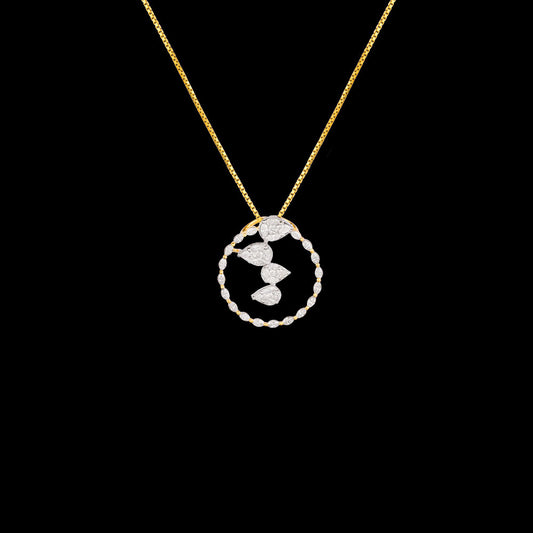 18K Two Tone Gold Diamond Pendant - 0.907ct VVS-VS-EF