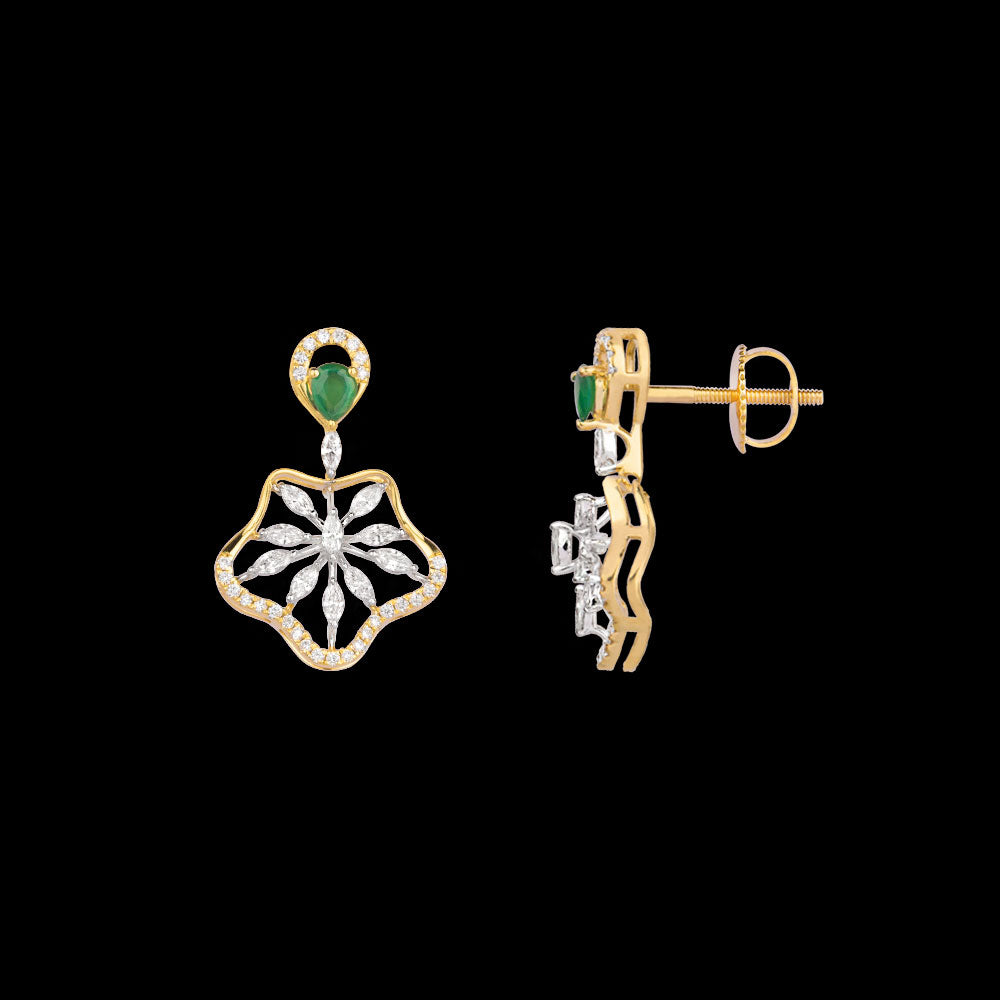 18K Two Tone Gold Diamond Jewellery - 0.646ct VVS-VS-EF with Colour Stones