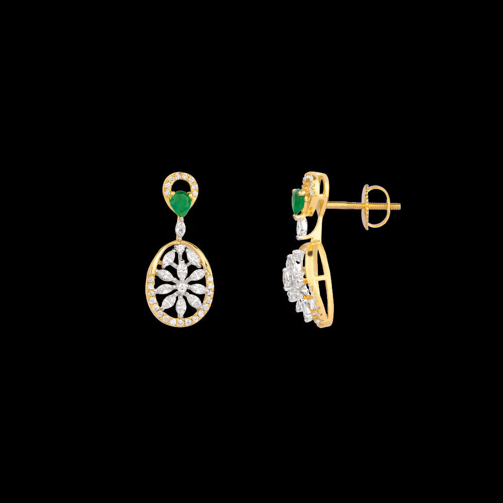 18K Two Tone Gold Diamond Jewellery - 0.735ct VVS-VS-EF with Colour Stones