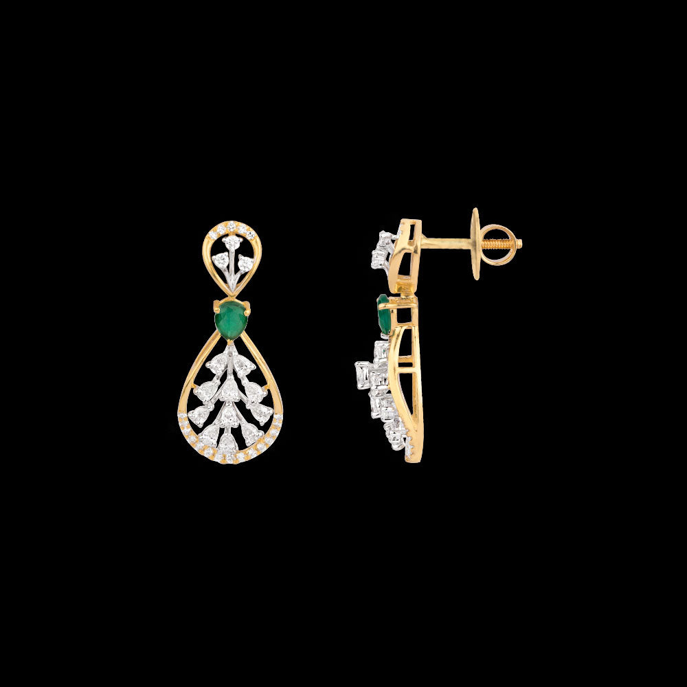 18K Two Tone Gold Diamond Jewellery - 0.874ct VVS-EF with Colour Stones