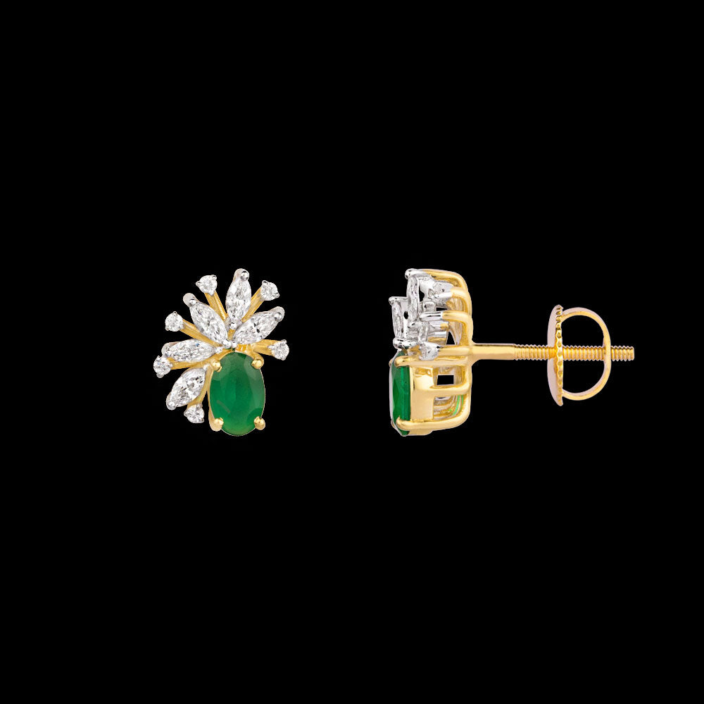 18K Two Tone Gold Diamond Jewellery - 0.511ct VVS-VS-EF with Colour Stones
