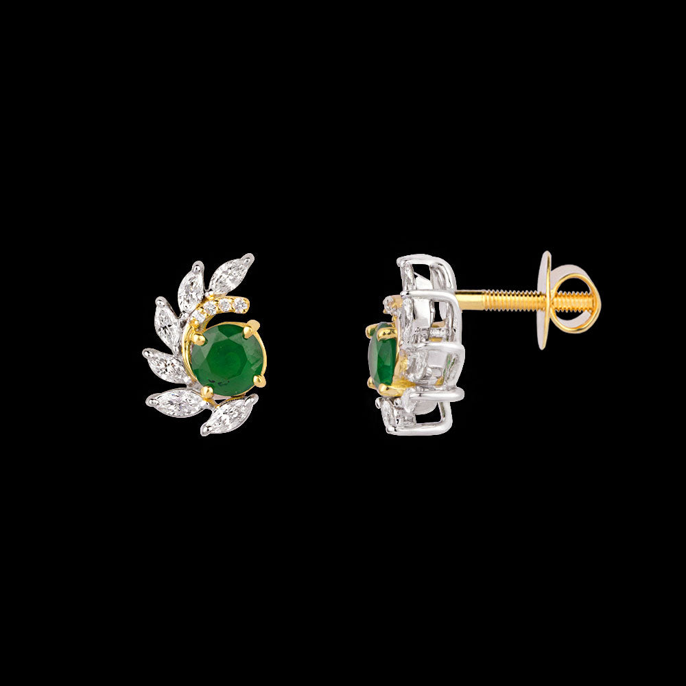 18K Two Tone Gold Diamond Jewellery - 0.502ct VVS-VS-EF with Colour Stones