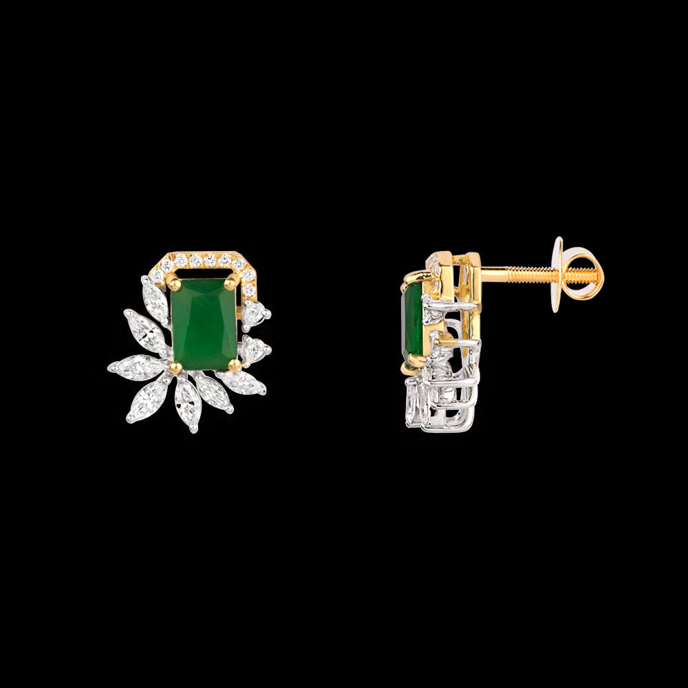 18K Two Tone Gold Diamond Jewellery - 0.753ct VVS-EF with Colour Stones