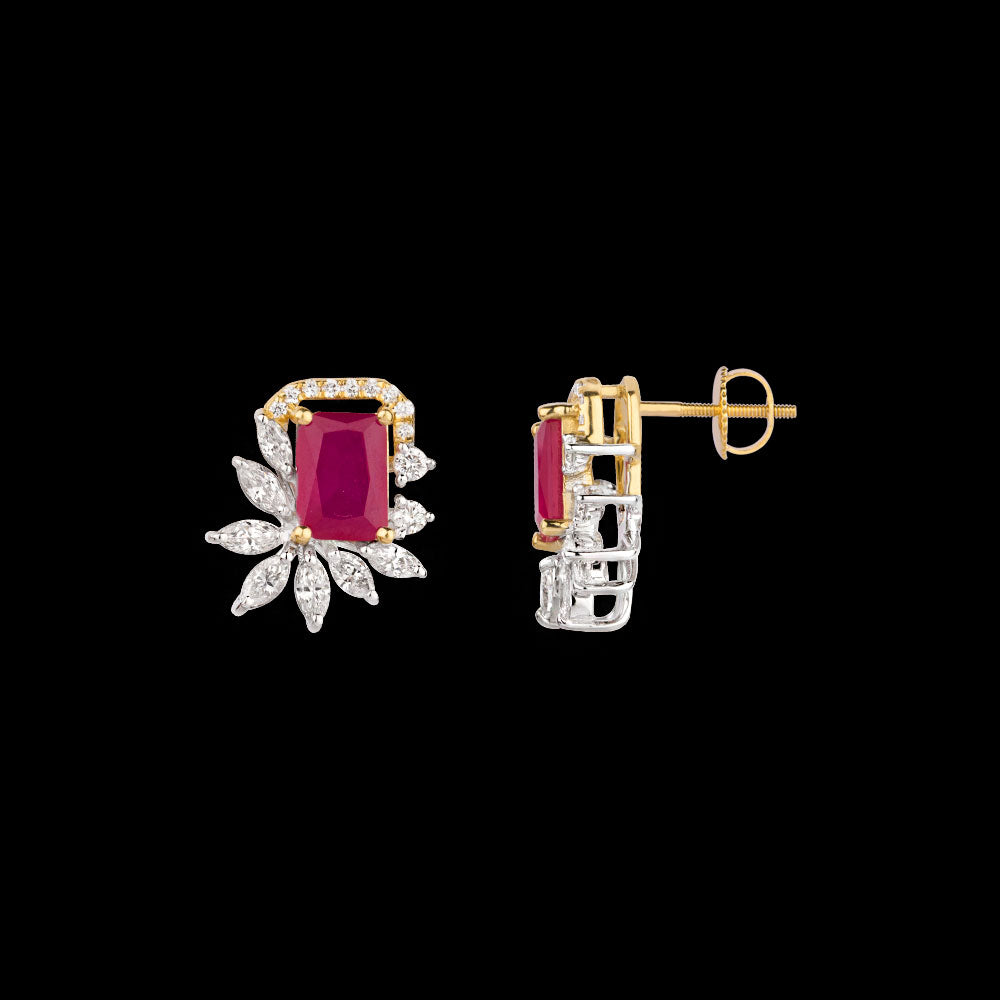 18K Two Tone Gold Diamond Jewellery - 0.74ct VVS-EF with Colour Stones