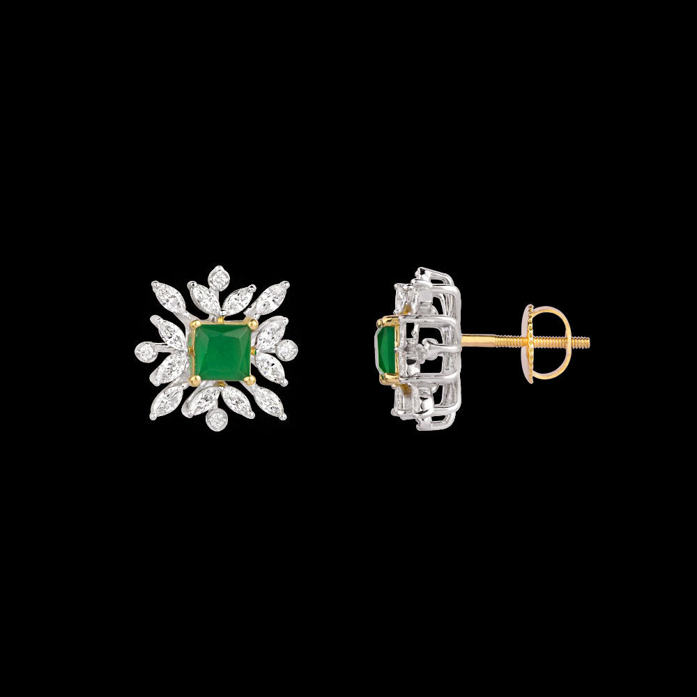 18K Two Tone Gold Diamond Jewellery - 0.975ct VVS-VS-EF with Colour Stones