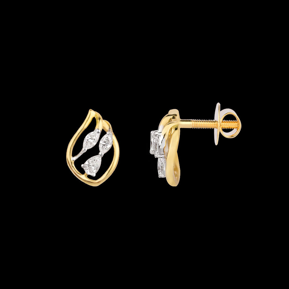 18K Two Tone Gold Diamond Jewellery - 0.133ct VVS-EF