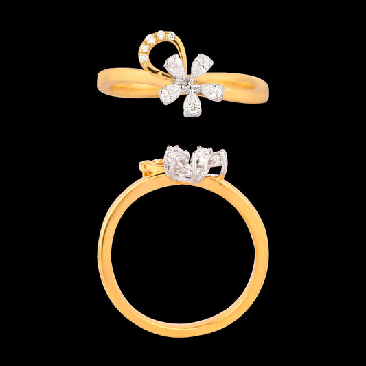 18K Two Tone Gold Diamond Ring - 0.181ct VVS-EF