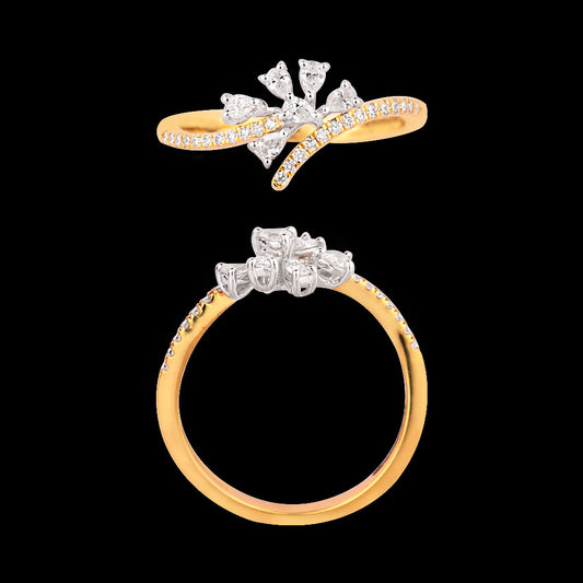 18K Two Tone Gold Diamond Ring - 0.302ct VVS-EF