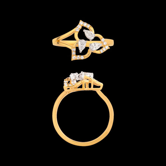 18K Two Tone Gold Diamond Ring - 0.304ct VVS-VS-EF