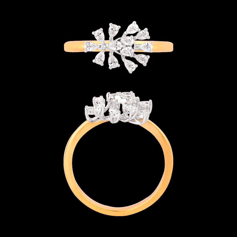 18K Two Tone Gold Diamond Ring - 0.328ct VVS-EF