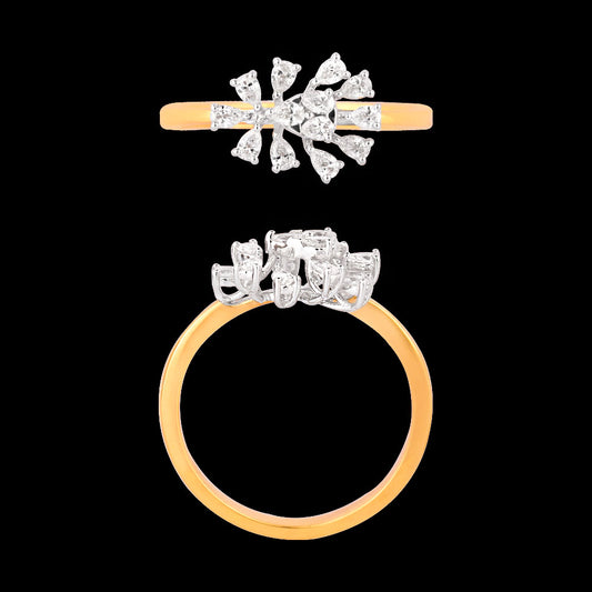 18K Two Tone Gold Diamond Ring - 0.328ct VVS-EF