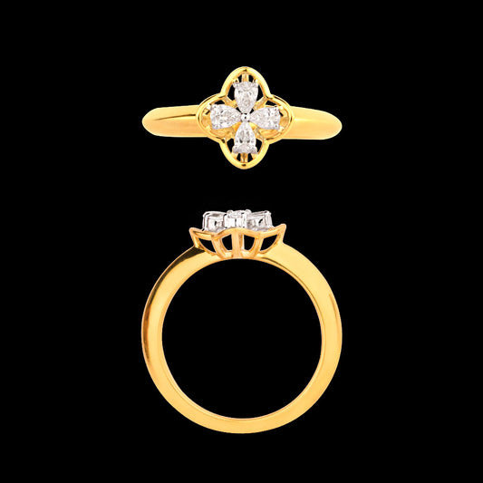 18K Two Tone Gold Diamond Ring - 0.19ct VVS-EF
