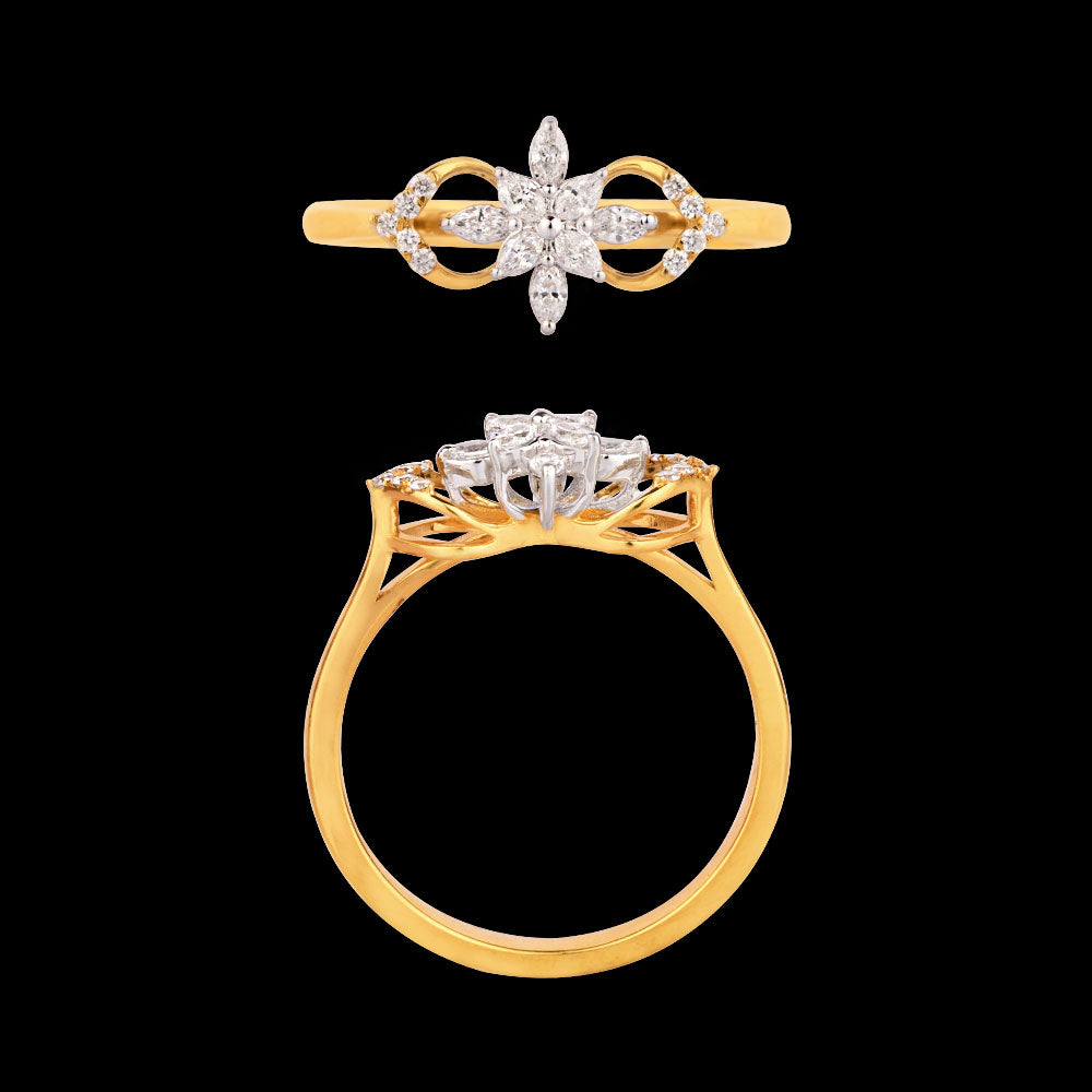 18K Two Tone Gold Diamond Ring - 0.219ct VVS-EF