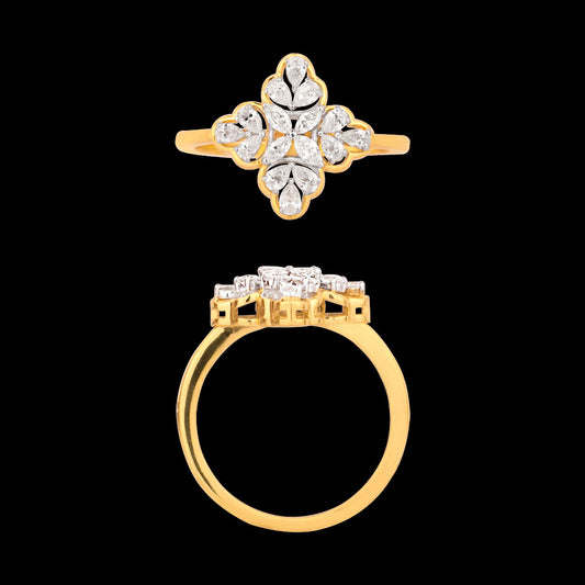 18K Two Tone Gold Diamond Ring - 0.453ct VVS-EF