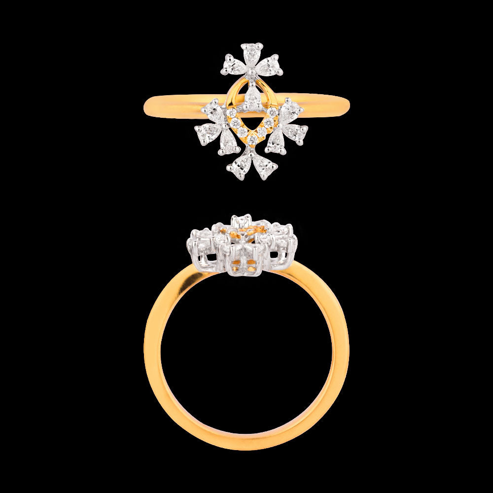 18K Two Tone Gold Diamond Ring - 0.294ct VVS-EF