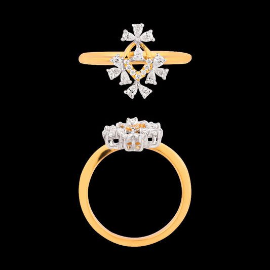 18K Two Tone Gold Diamond Ring - 0.294ct VVS-EF