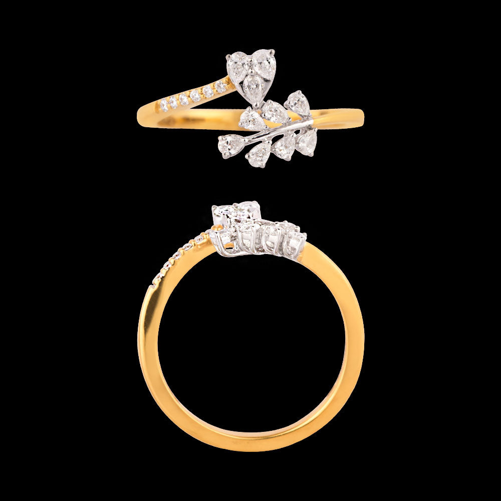 18K Two Tone Gold Diamond Ring - 0.316ct VVS-VS-EF