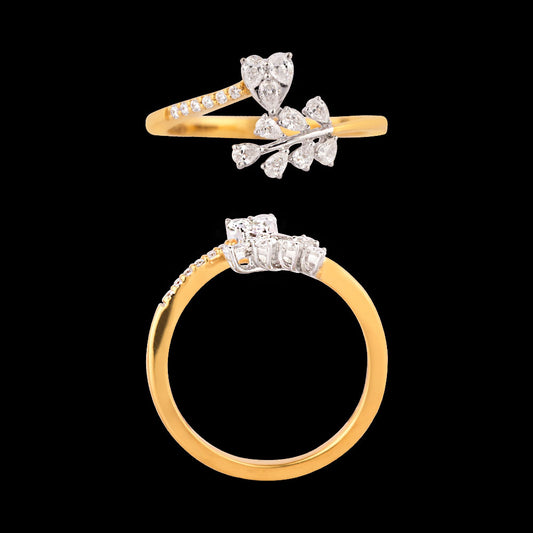 18K Two Tone Gold Diamond Ring - 0.316ct VVS-VS-EF