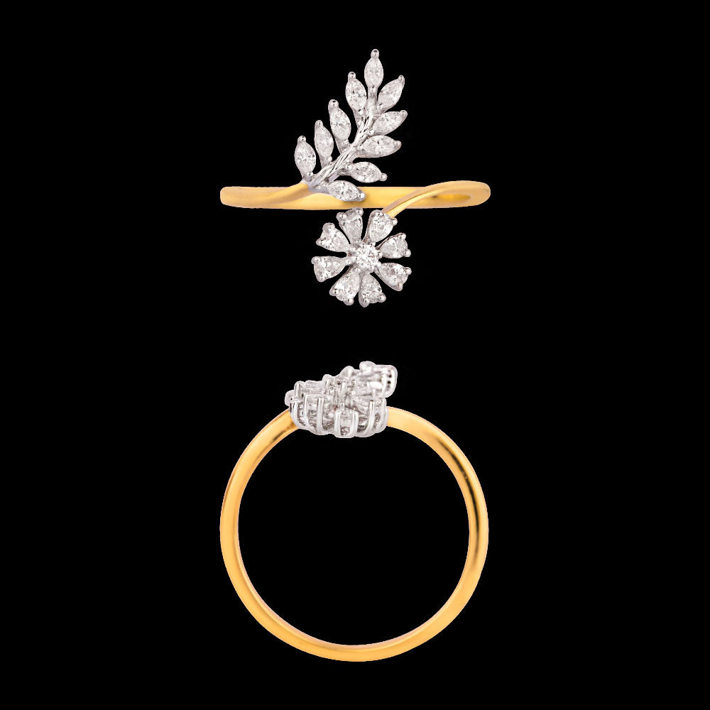 18K Two Tone Gold Diamond Ring - 0.389ct VVS-VS-EF