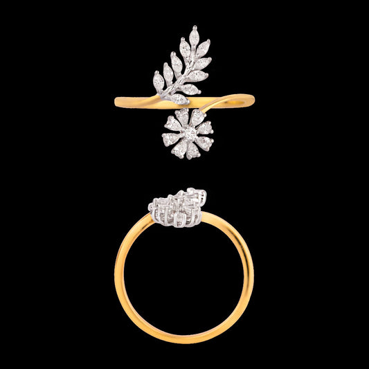 18K Two Tone Gold Diamond Ring - 0.389ct VVS-VS-EF