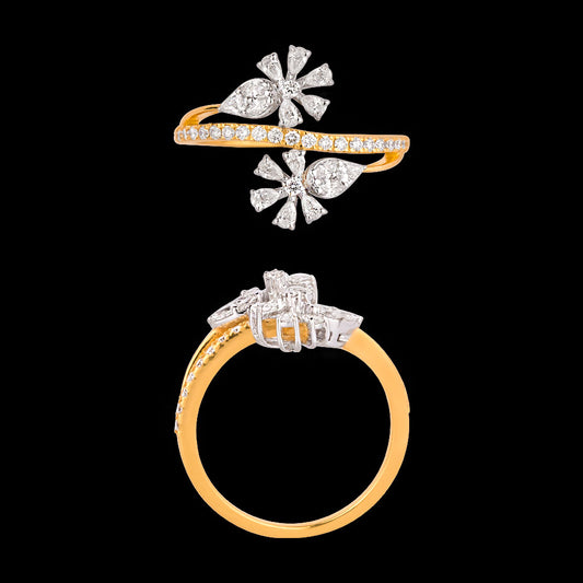 18K Two Tone Gold Diamond Ring - 0.556ct VVS-EF